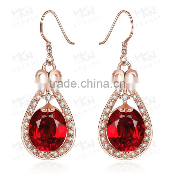 White Gold Plated Ruby Tack Shape Earring photo-3