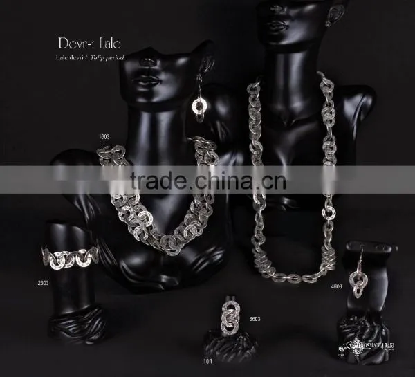 Ring Earring Bracelet Necklace Authentic Turkish Jewelery Set Made in Istanbul