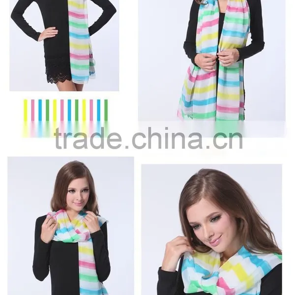 Lady's Customized Polyester Silk Like Soft Handfeel Chiffon Printed Long Scarf Shawl Wraps Sarong photo-6