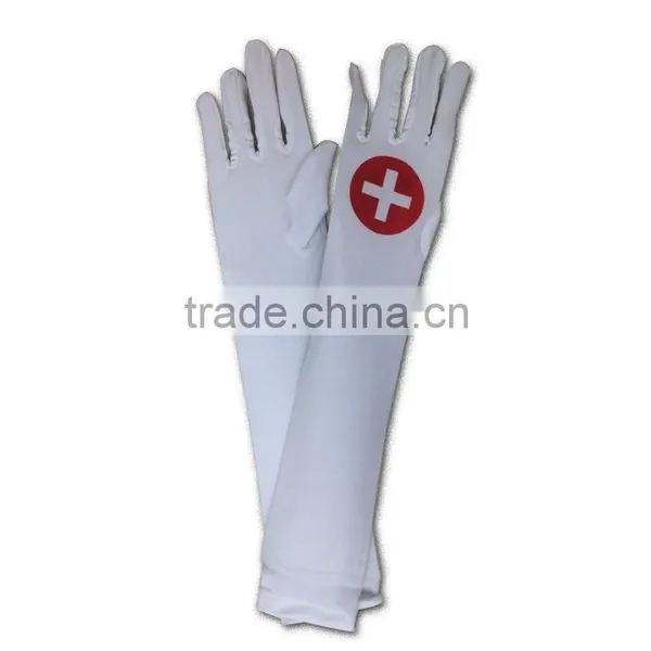 White Halloween Costume Long Arm Gloves LG-027 photo-3