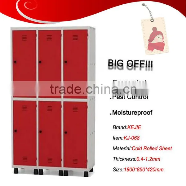 China Manufacturer 6 Doors Clothes Steel Locker Iron Wardrobe Steel Clothes Locker With High-tec/Yellow Color Locker photo-6