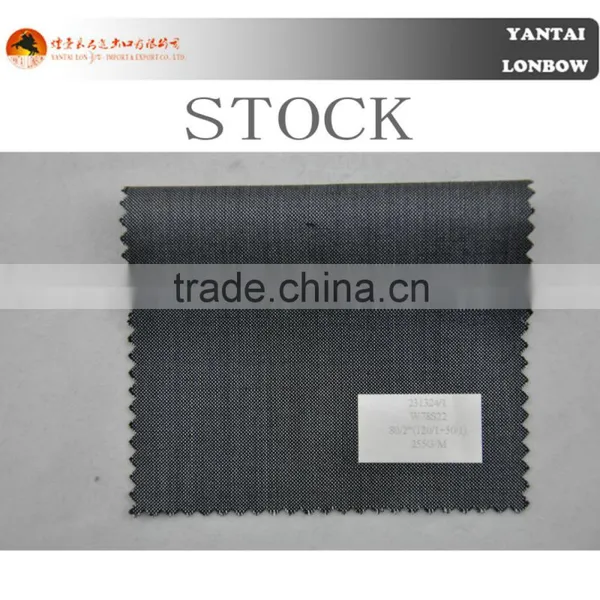Stock Shiney Wool Silk Suiting Fabric
