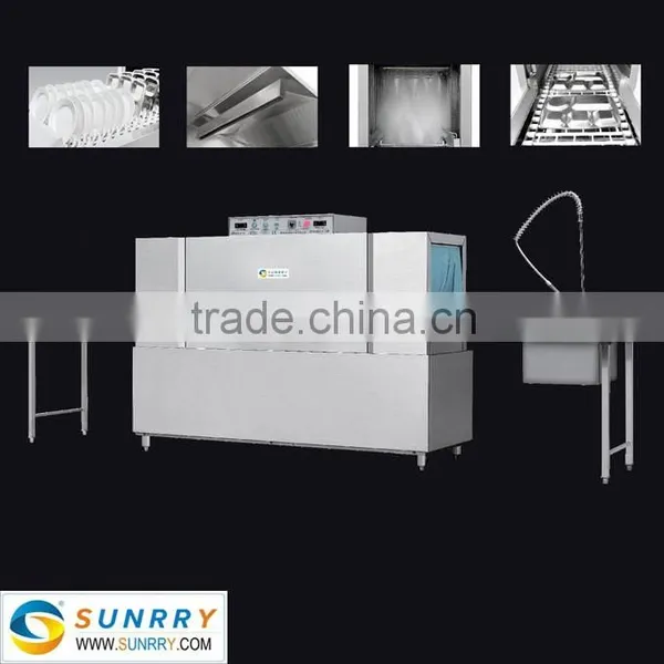 Professional Double Cylinder and Spray Tunnel Type Electric Auomatic Detergent Freshener Dishwasher