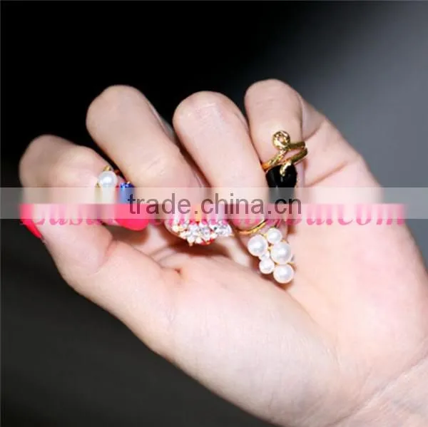 New Design Pearl Oil Gold Nail Ring Jewelry,finger Nail Ring photo-2