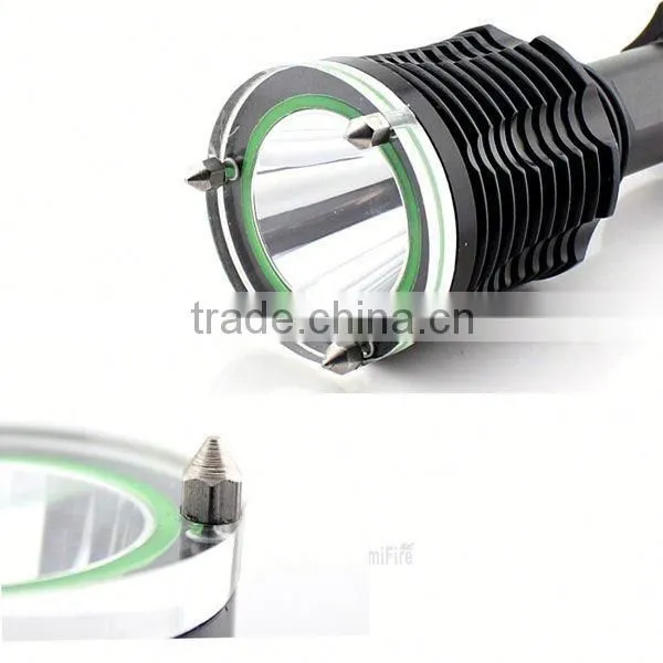 1158 New Design!! XM-L T6 LED Ultra Power Aluminum Torch Light Rechargeable Led With Emergency Hammer photo-3