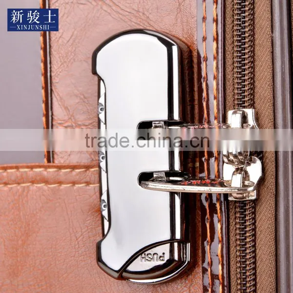 Great Quality pu Genuine Leather Business Leisure Luggage Vintage Suitcase photo-5