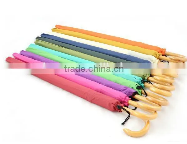 Fashion 16k Straight Edge Wind Breaker Umbrella Wooden photo-6