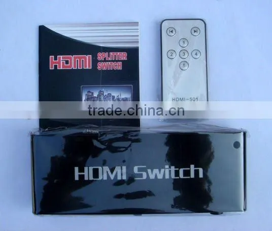 switcher with IR Remote Support 3D, 5x1 5 Port Switch / Switcher