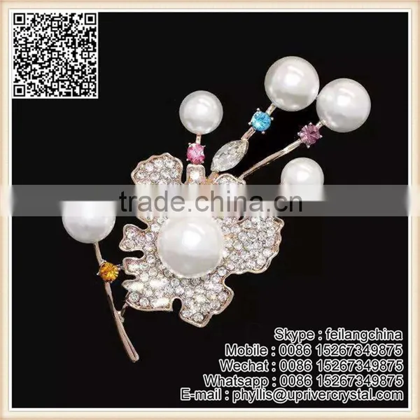 New Arrival Color Crystal Perfume Bottle Brooch Diamond Flower Brooch photo-2
