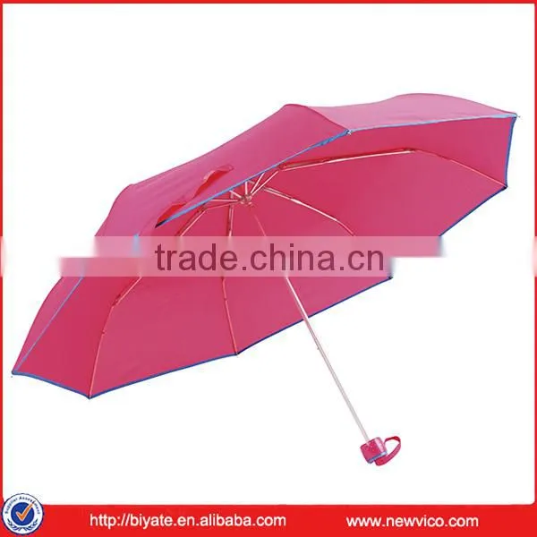 Factory Price Pongee Manual Open 3 Section Umbrella photo-4