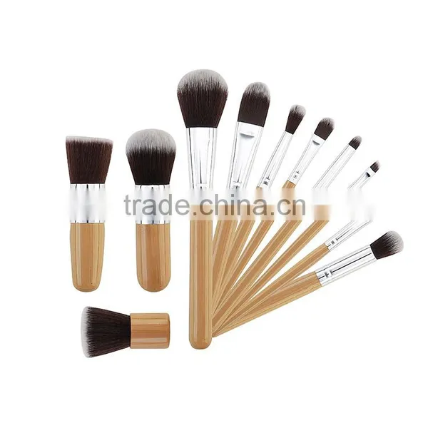 2016 OEM 11cs Bamboo Private Label Makeup Brush Set photo-4