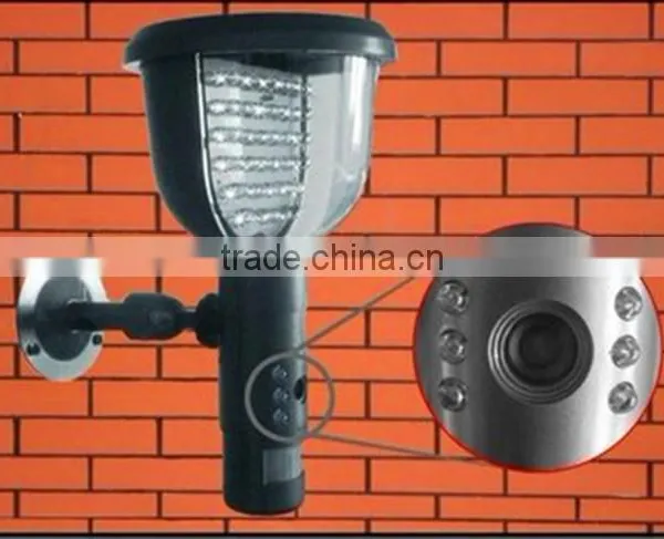 Solar Panel Wall LED Lamp DVR PIR Motion Detection HD 720P Video Record Lamp Spy Camera photo-3