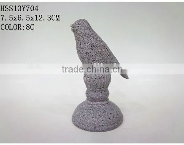 ceramic decoration bird on pillar wIth bird figurine