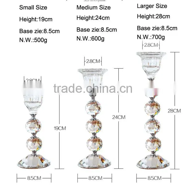 Yiwu Market Crystal Glass Candlestick Holder With Ball Poles Stand R-3020 photo-3