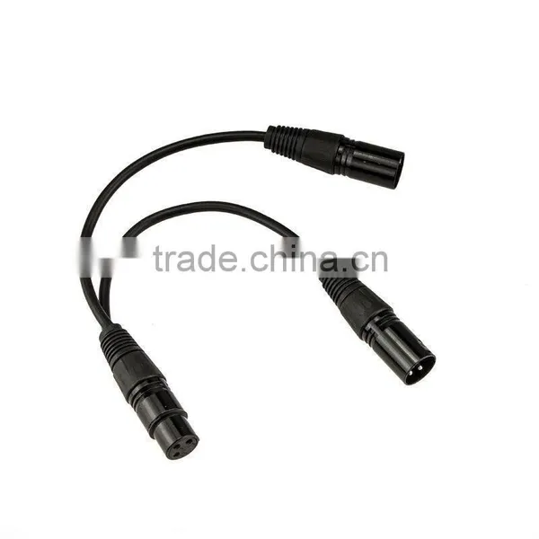 New 3pin XLR FEMALE Jack to Dual 2 MALE Plug Y SPLITTER Cable Adaptor 1 ft Cord photo-6
