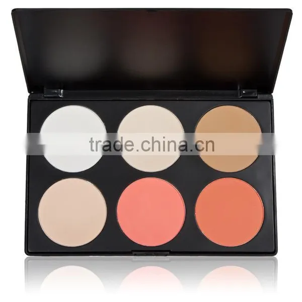 Professional 6 Color No Logo Pressed Face Mineral Powder Concealer Palette Cosmetic Makeup Contour Palette photo-4