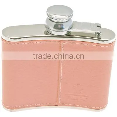 Stainless Steel Hip Flask Set With Leather photo-3