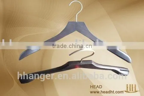 The HEAD Square Top Basic Antique Walnut Wooden Jacket/coat Hanger With Anti Slip Shoulder Insert, 16" or 18" for Display photo-2