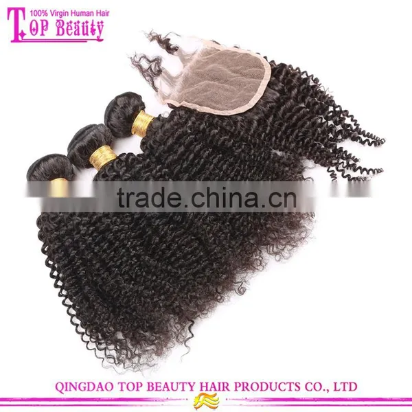 8A Grade Top Quality Kinky Curly Real Mink Brazilian Hair Virgin Hair Bundles With Lace Closure photo-6