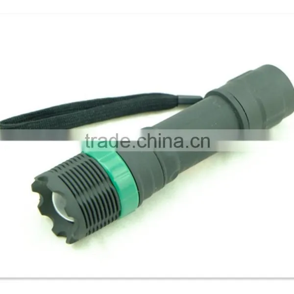 3*AAA Zoom Emergency Lamp 1w Foucsing Rubber Cheap Plastic Flashlight