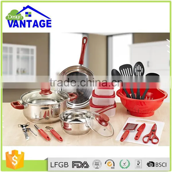 25pcs Removable Handles Kitchen Utensil Accessories Stainless Steel Palm Restaurant Cookware photo-2