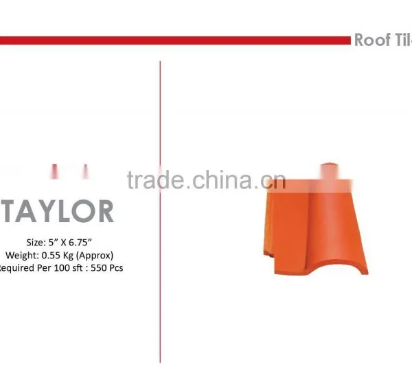 Roof Tiles Taylor, Clay, Natural Color/ Eco Friendly/ Heat Insulation/ Water Resistance/ Cooler Temperature
