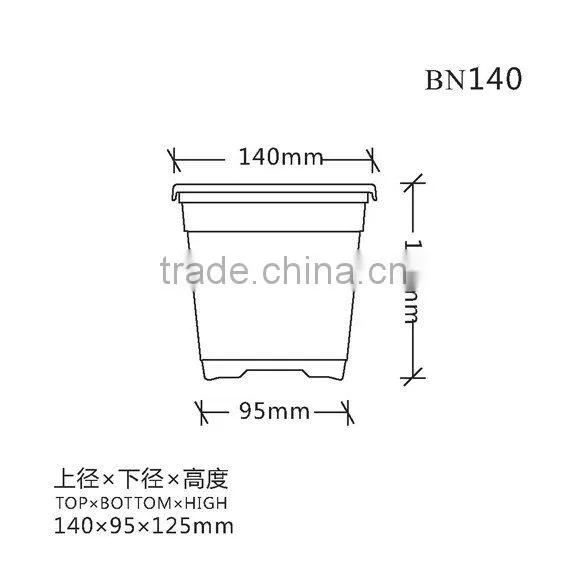 Red PS Plastic Double Color Flower Pot for Nursery Plant photo-2