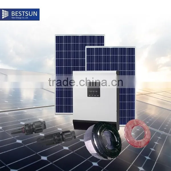 2016 Professional Manufacturer Lithium Battery Solar Energy System With LED Lights for Home Portable Solar Power System 3kw photo-2