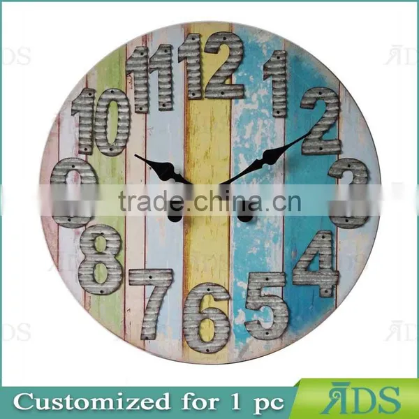 Wooden Clock / Colorful Wall Clock