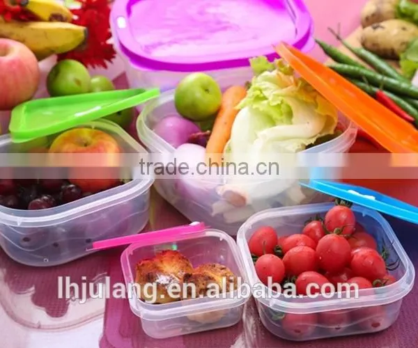 BPA-Free Stackable Plastic Food Storage Container Set With Lid/5pcs Plastic Food Storage Container Set photo-3