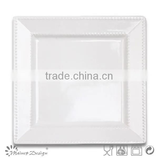Embossed White Square White Square Dinner Set photo-2