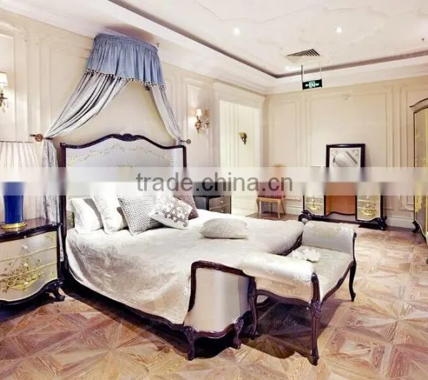New Arrival Elegant Classic French Rococo Floral Painted Golden Vanity Dressing Table for Noble House BF12-05254b photo-6