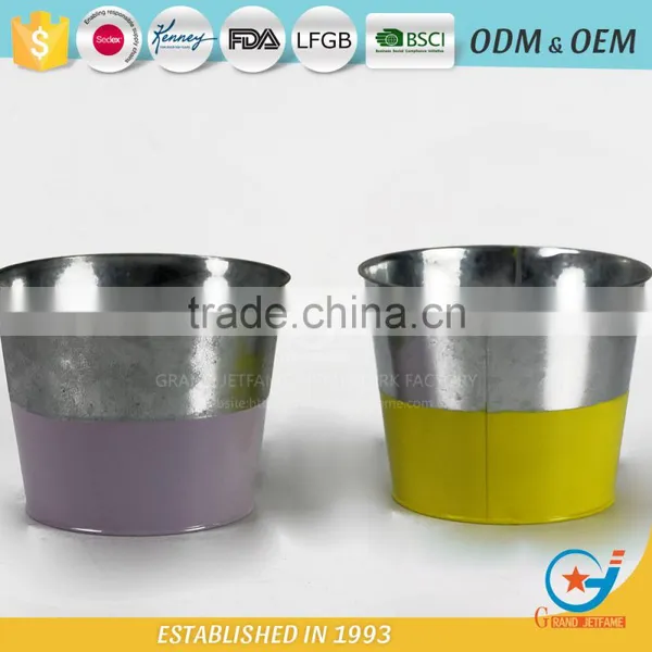 Galvanized Metal Decorative Planters Outdoor Decorative Beautiful Plant Pots photo-6