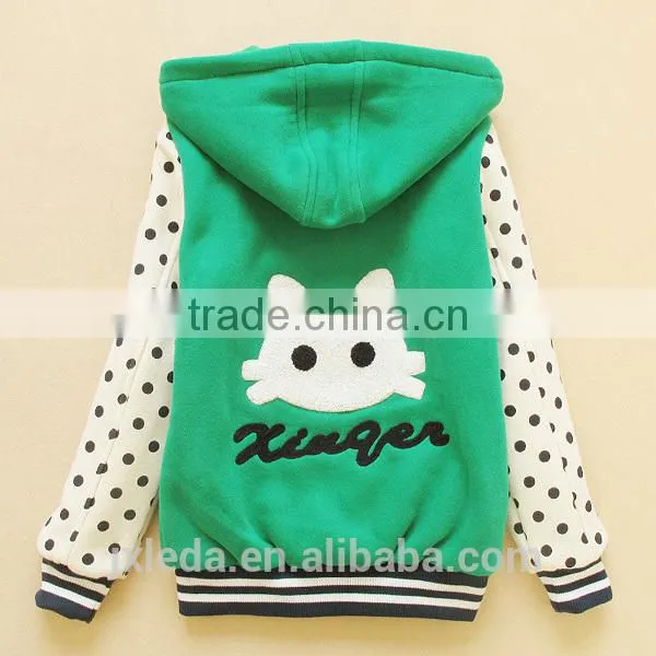 Girls Fashion Design Printed Thicken Zipper Sweatshirts photo-5