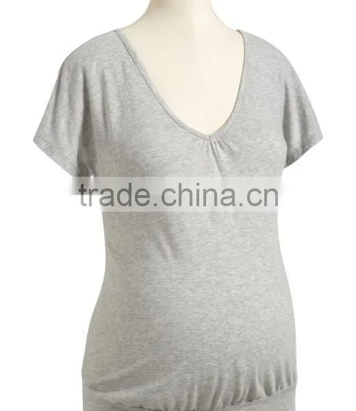 Deep V-Neck Tees Maternity Dress