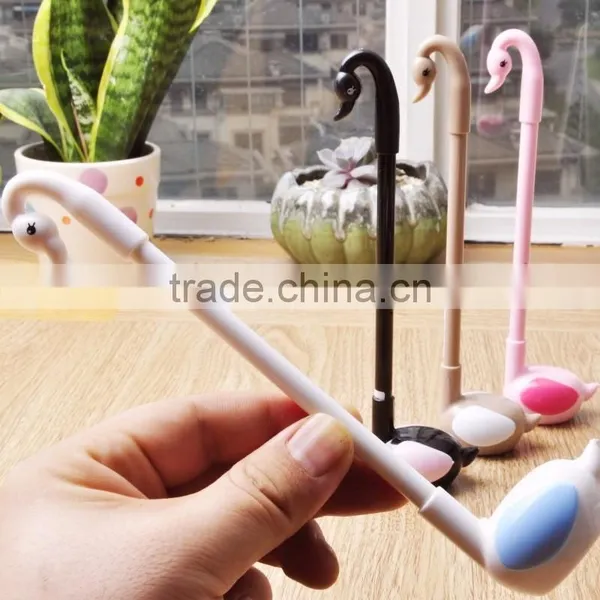 0.5mm Black Ballpoint Pen Customizable Swan Shape Gel Pen Office Stationry photo-2