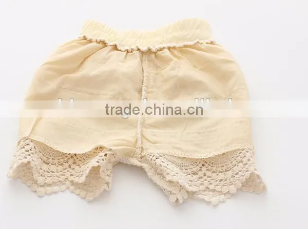 New Arrival Layered Knitted Beige Color Girls Ruffle Shorts photo-2