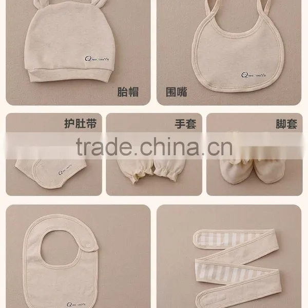 9 in 1 Set 100% Organic Cotton Baby Infant Clothing Set OEM Wholesale Newborn Baby Shower Gift photo-4