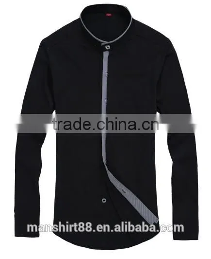 Latest New Design Mandarin Collar Cotton Men Shirts photo-2