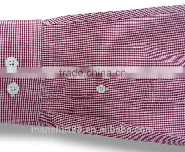 Garment 100% Cotton New Fashion Gingham Men Dress Shirt With Embroidery Men Shirt photo-4