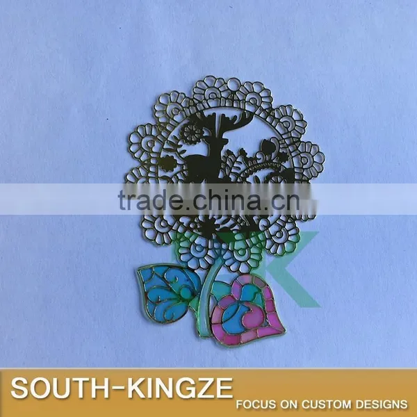 Custom Vintage Europe Syle Flower Leaf Deer Alloy Bookmark photo-4