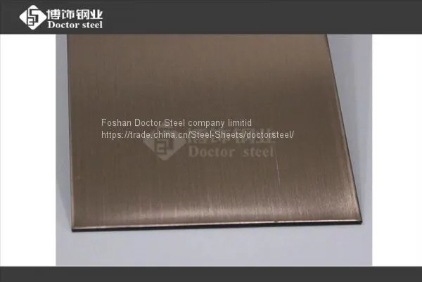 201 304 316 Stainless Steel Sheet ,rose Golden HL Decorative Stainless Steel photo-2