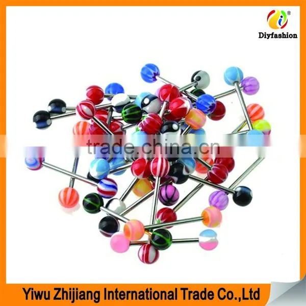 Hot Print Uv Acrylic Barbell Tongue Ring Piercing Body Jewelry Manufacturer photo-4