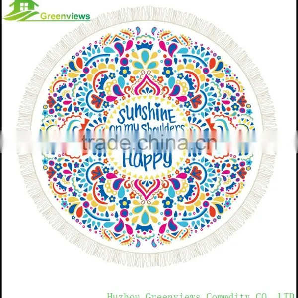 Wholesale Photo Printed Microfiber Round Beach Towel Round Towel 150 cm Round Bath Towel photo-3