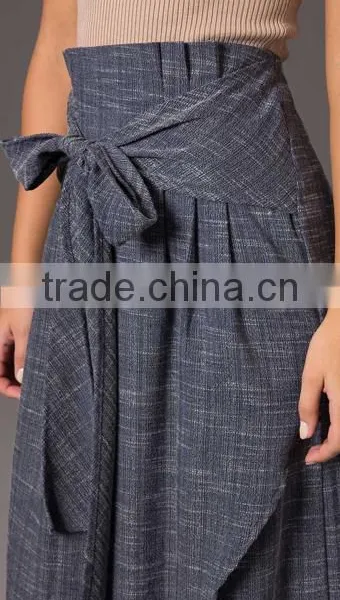Charlotte Wrap Maxi Skirt In Navy photo-6