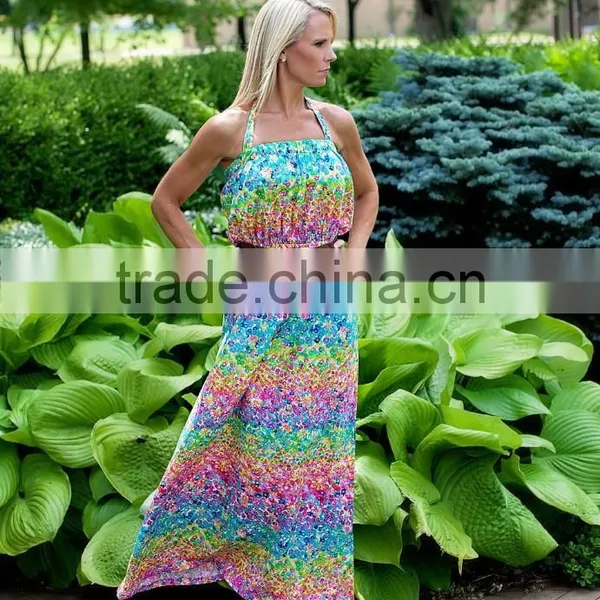Colorful Mommy and Daughter Matching Maxi Dress Floral Print Dresses photo-5