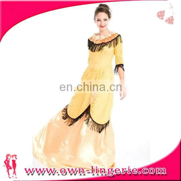 Medieval Renaissance Woman Queen Halloween Costume Yellow photo-2