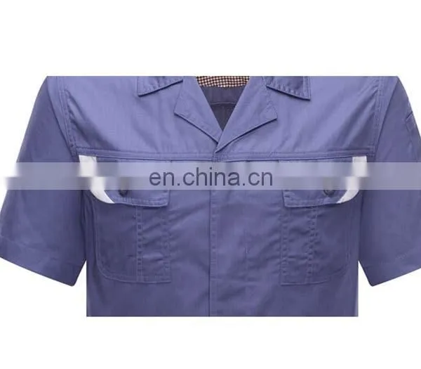 Hot Selling Solid Color Short-Sleeved Labor Uniform / Workwear Uniforms Industrial Uniform of 100% Cotton/CVC/TC photo-2