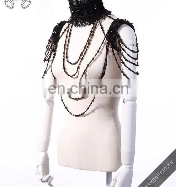Gothic Beaded Laced Necklace photo-2