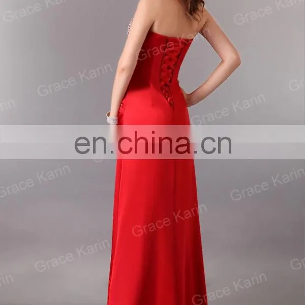 Grace Karin Sexy Women's Long Stunning Strapless Prom Dresses Wholesale CL2588 photo-3